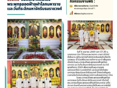 สำนักตรวจเงินแผ่นดินจังหวัดนครพนม เข้าร่วมพิธีวันพระบาทสมเด็จพระพุทธยอดฟ้าจุฬาโลกมหาราชและวันที่ระลึกมหาจักรีบรมราชวงศ์