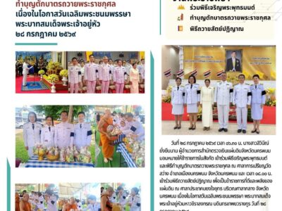 สตง.นครพนม เข้าร่วมพิธีเจริญพระพุทธมนต์ และทำบุญตักบาตรถวายพระราชกุศล ฯ